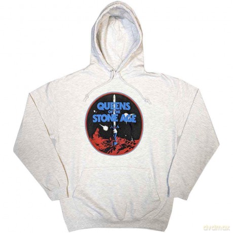 Queens Of The Stone Age: Unisex Pullover Hoodie: Branca Sword (Grey) (Small)