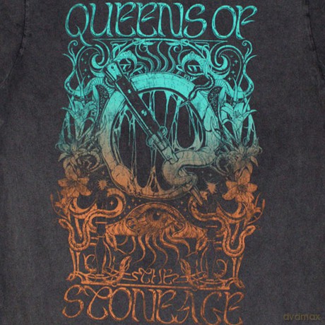 Queens Of The Stone Age: Unisex Stone Wash T-Shirt: Montage (Charcoal Grey) (XX-Large)