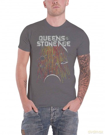 Queens Of The Stone Age: Unisex T-Shirt: Meteor Shower (Heather Grey) (Large)