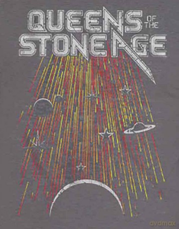 Queens Of The Stone Age: Unisex T-Shirt: Meteor Shower (Heather Grey) (Large)