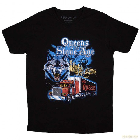 Queens Of The Stone Age: Unisex T-Shirt: Wolf Skyline (Black) (Large)