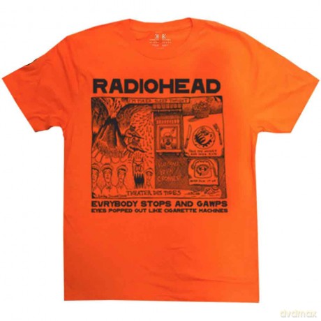 Radiohead: Unisex T-Shirt: Gawps (Orange) (Small)