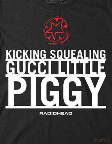 Radiohead: Unisex T-Shirt: Gucci Piggy (Black) (Back Print) (Small)