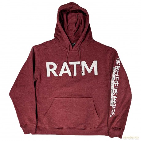 Rage Against The Machine: Unisex Pullover Hoodie: Battle 99. (Maroon Red) (Back Print) (Medium)