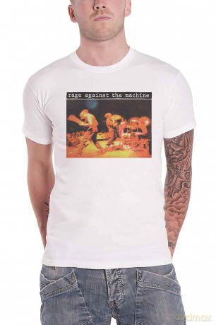 Rage Against The Machine: Unisex T-Shirt: Anger Is A Gift (White) (Back Print) (Large)