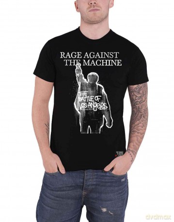Rage Against The Machine: Unisex T-Shirt: BOLA Album Cover (Black) (Back Print) (Small)