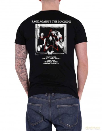 Rage Against The Machine: Unisex T-Shirt: Battle Star (Black) (Back Print) (Medium)