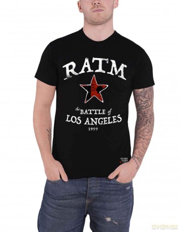 Rage Against The Machine: Unisex T-Shirt: Battle Star (Black) (Back Print) (Small)