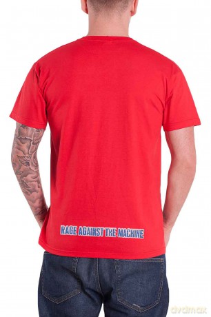 Rage Against The Machine: Unisex T-Shirt: Big E (Red) (Back Print) (Medium)