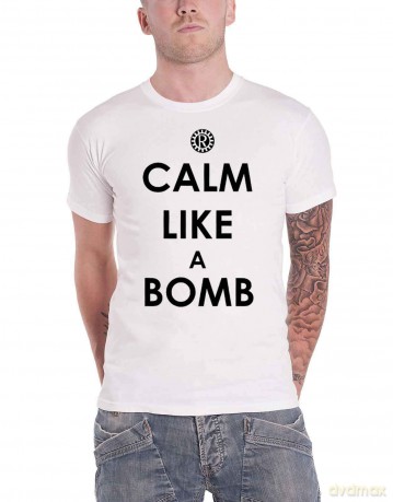 Rage Against The Machine: Unisex T-Shirt: Calm Like A Bomb (White) (Back Print) (Large)