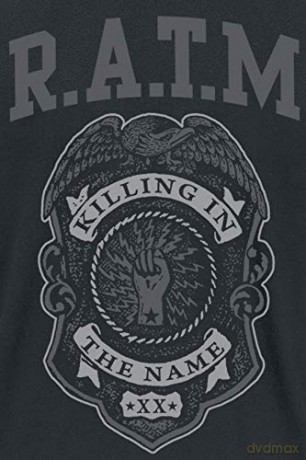 Rage Against The Machine: Unisex T-Shirt: Grey Police Badge (Black) (Medium)
