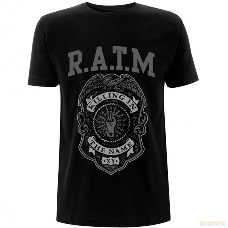 Rage Against The Machine: Unisex T-Shirt: Grey Police Badge (Black) (XX-Large)