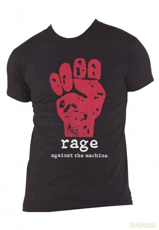 Rage Against The Machine: Unisex T-Shirt: Red Fist (Black) (Back Print) (Large)