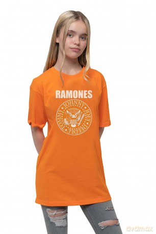 Ramones: Kids T-Shirt: Presidential Seal (Orange) (7-8 Years)