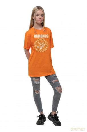 Ramones: Kids T-Shirt: Presidential Seal (Orange) (7-8 Years)