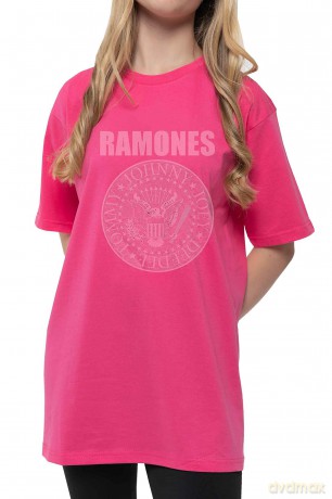 Ramones: Kids T-Shirt: Presidential Seal (Pink) (13-14 Years)
