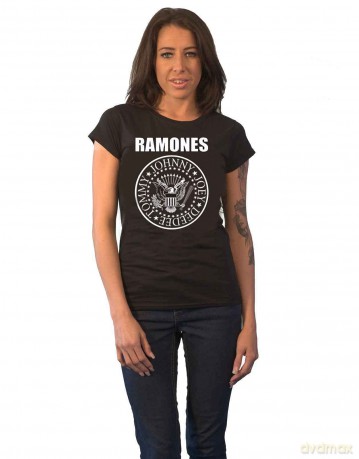Ramones: Ladies Tee: Seal with Skinny Fitting (Small)