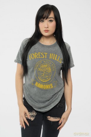 Ramones: Men's Fashion Tee: Forest Hills (Burn Out) (Medium)
