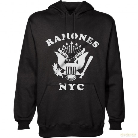 Ramones: Men's Pullover Hoodie: Retro Eagle New York City (Small)