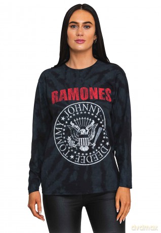 Ramones: Unisex Long Sleeve T-Shirt: Presidential Seal (Black) (Wash Collection) (Large)
