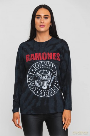 Ramones: Unisex Long Sleeve T-Shirt: Presidential Seal (Black) (Wash Collection) (Large)
