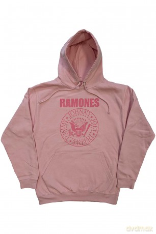 Ramones: Unisex Pullover Hoodie: Pink Hey Ho Seal (Pink) (Back Print) (Medium)