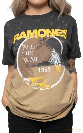 Ramones: Unisex T-Shirt: All The Way (Black) (Wash Collection) (Small)