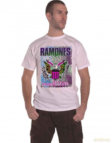 Ramones: Unisex T-Shirt: Animal Skin (White) (X-Large)
