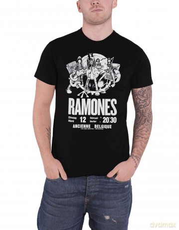 Ramones: Unisex T-Shirt: Belgique (Black) (Small)
