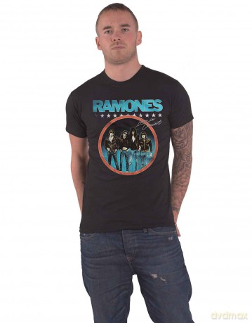 Ramones: Unisex T-Shirt: Circle Photo (Black) (Small)