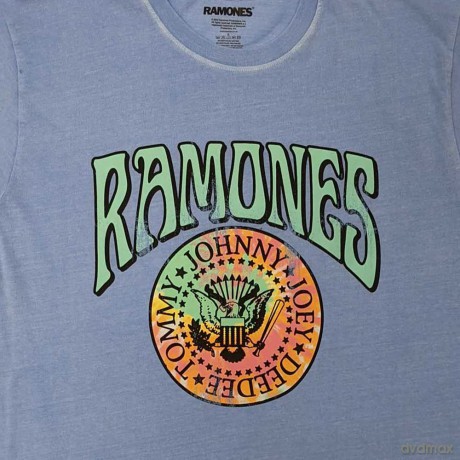 Ramones: Unisex T-Shirt: Crest Psych (Light Blue) (XX-Large)