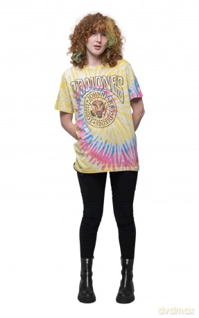 Ramones: Unisex T-Shirt: Crest Psych (Yellow) (Wash Collection) (X-Large)
