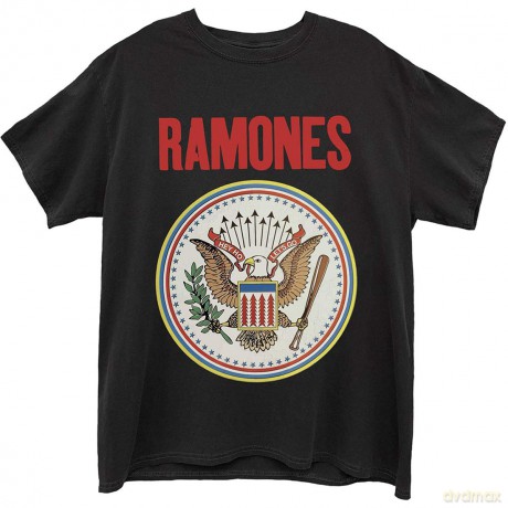 Ramones: Unisex T-Shirt: Full Colour Seal (Black) (X-Large)