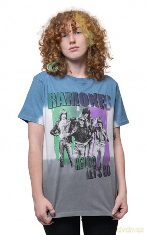 Ramones: Unisex T-Shirt: Hey Ho Retro (Blue) (Wash Collection) (XX-Large)