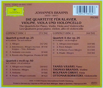 Vasary Brandis Chris: Brahms:The Piano Quartets [2CD]