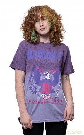 Ramones: Unisex T-Shirt: Mondo Bizarro (Purple) (Wash Collection) (XX-Large)