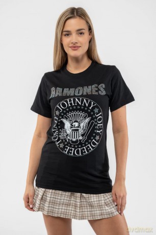Ramones: Unisex T-Shirt: Presidential Seal (Black) (Embellished) (X-Large)