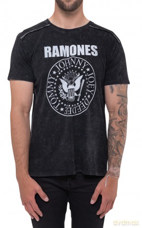 Ramones: Unisex T-Shirt: Presidential Seal 1 (Black) (Wash Collection) (Large)