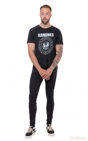 Ramones: Unisex T-Shirt: Presidential Seal 1 (Black) (Wash Collection) (Medium)