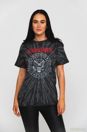 Ramones: Unisex T-Shirt: Presidential Seal 2 (Black) (Wash Collection) (Medium)
