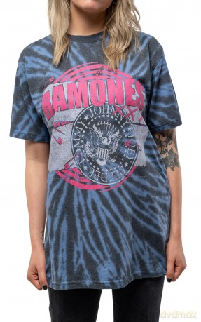 Ramones: Unisex T-Shirt: Punk Patch (Blue) (Wash Collection) (XX-Large)