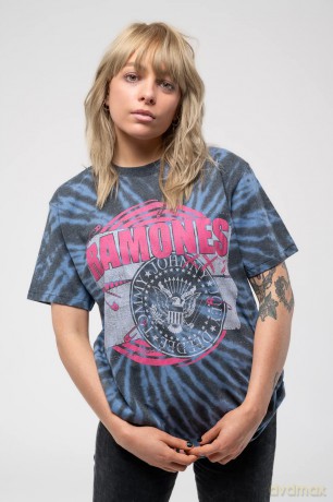 Ramones: Unisex T-Shirt: Punk Patch (Blue) (Wash Collection) (XX-Large)