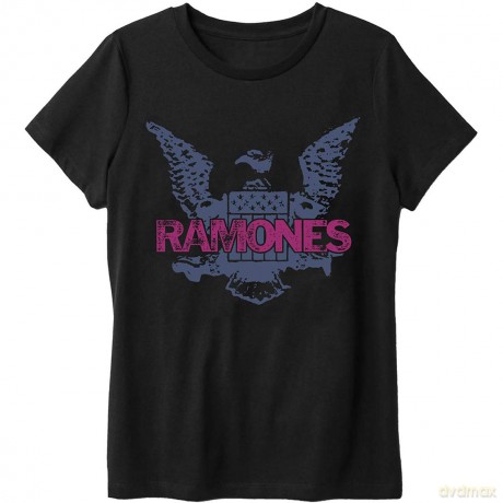 Ramones: Unisex T-Shirt: Purple Eagle (Black) (Medium)