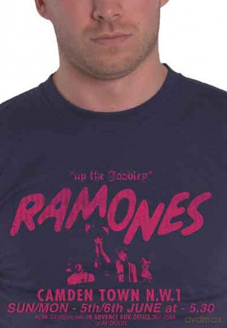 Ramones: Unisex T-Shirt: Roundhouse (Navy Blue) (Small)