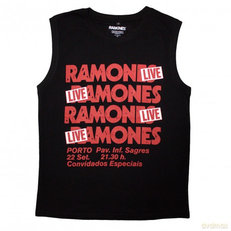 Ramones: Unisex Tank T-Shirt: Concert (Black) (Large)