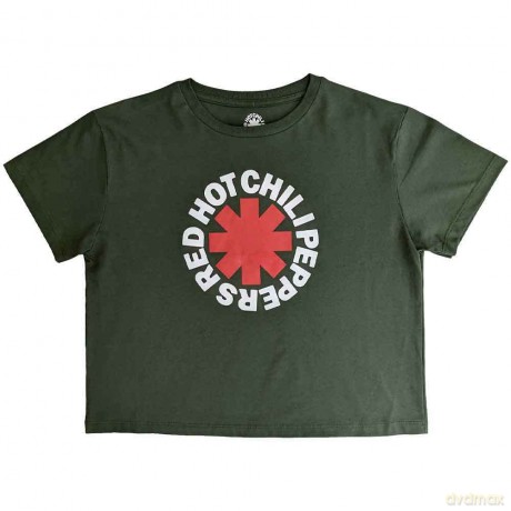 Red Hot Chili Peppers: Ladies Crop Top: Classic Asterisk (Green) (Medium)