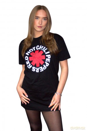 Red Hot Chili Peppers: Ladies T-Shirt Dress: Classic Asterisk (Black) (Small)