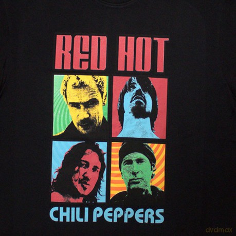 Red Hot Chili Peppers: Unisex Oversized Boxy T-Shirt: Portrait Photos (Black) (Medium)
