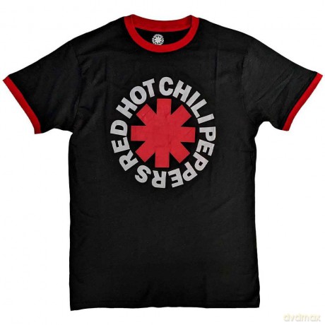 Red Hot Chili Peppers: Unisex Ringer T-Shirt: Classic Asterisk (Black) (Small)