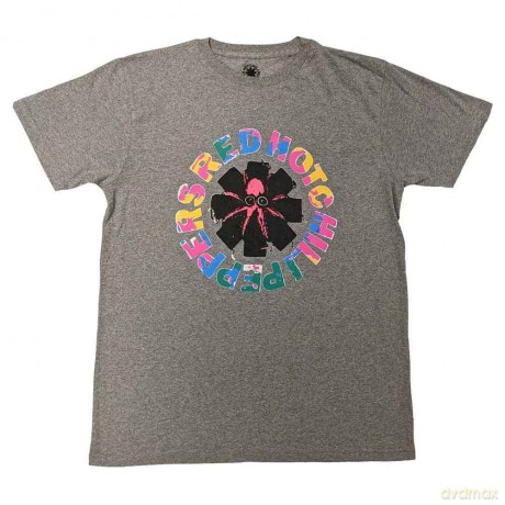 Red Hot Chili Peppers: Unisex T-Shirt: Red Circle Asterisk (Grey) (Small)